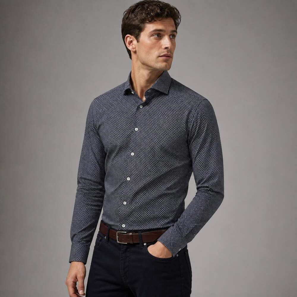 Rodd Gunn Sports Fit Shirt Albini Cotton Italy Foulard Print Men M